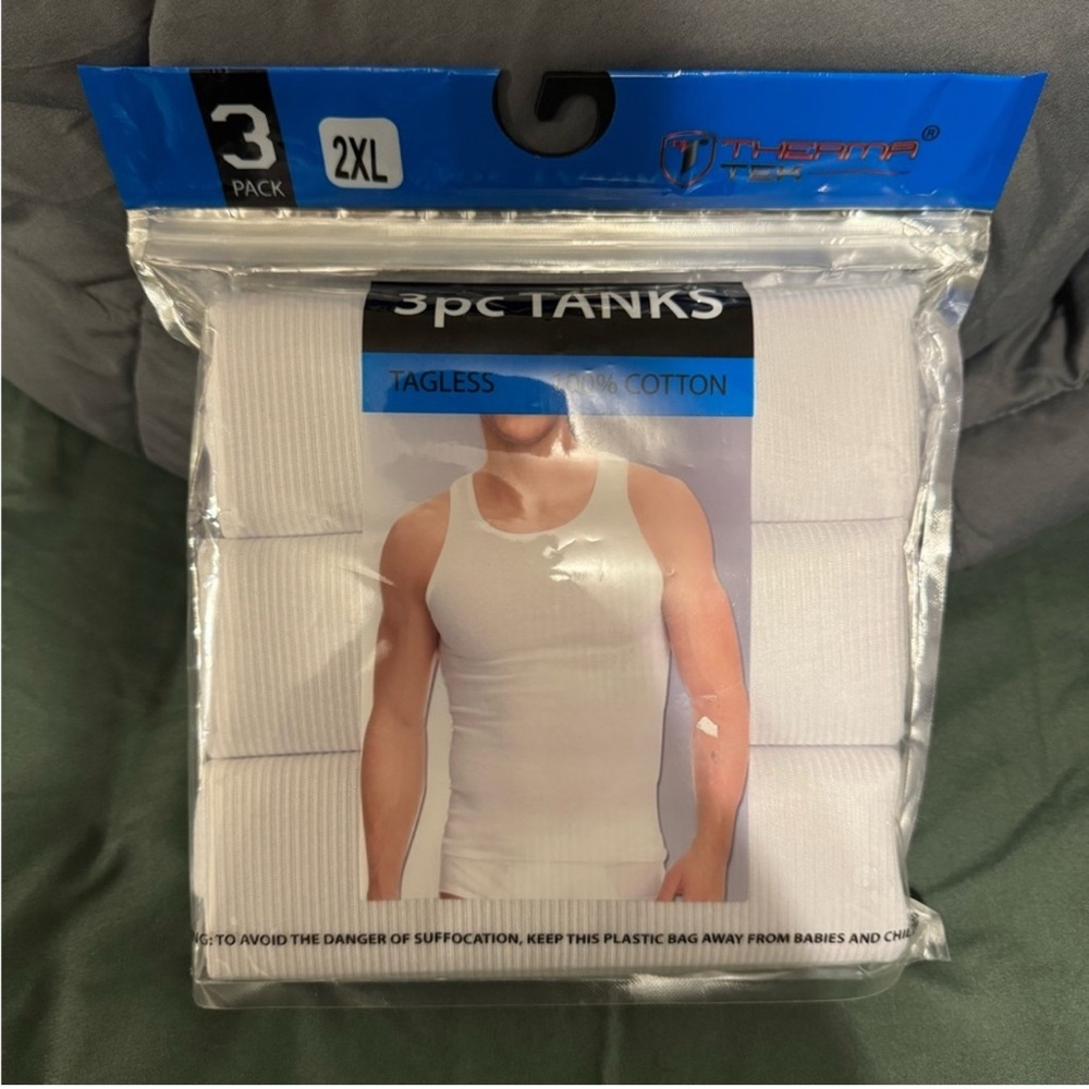 White 3-Pack Tank Tops 2XL